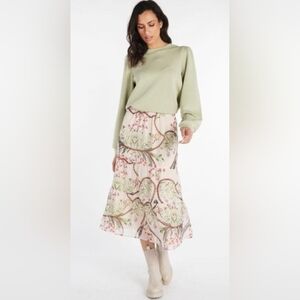 Esqualo Floral Layered Midi Skirt, VGUC, Size 10